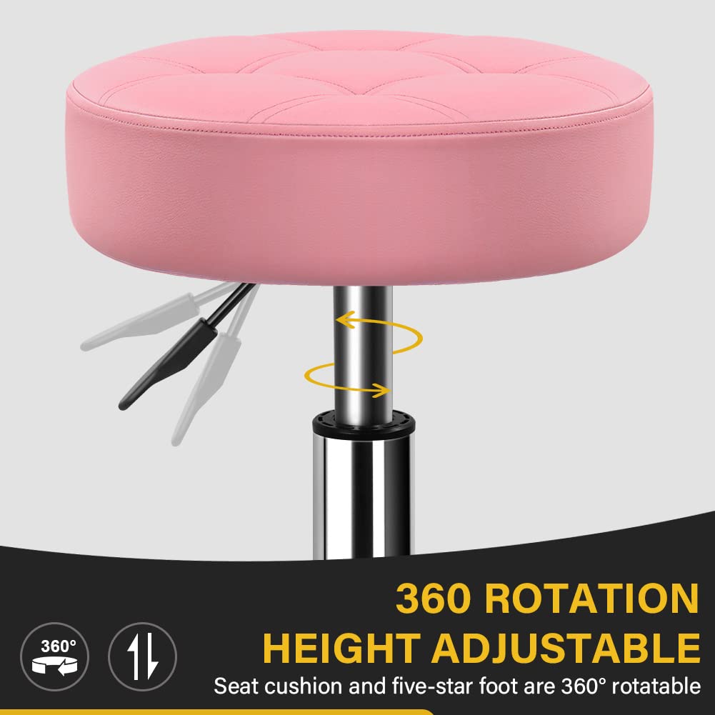 WKWKER Heavy Duty Rolling Stool with Wheels Hydraulic Swivel Adjustable Rolling Stool Ergonomic