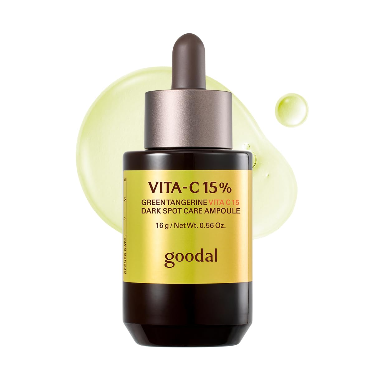 GOODAL Green Tangerine Vita C 15 Ampoule, Korean Skin Care, Vitamin C Serum, Hydrating Daily Facial