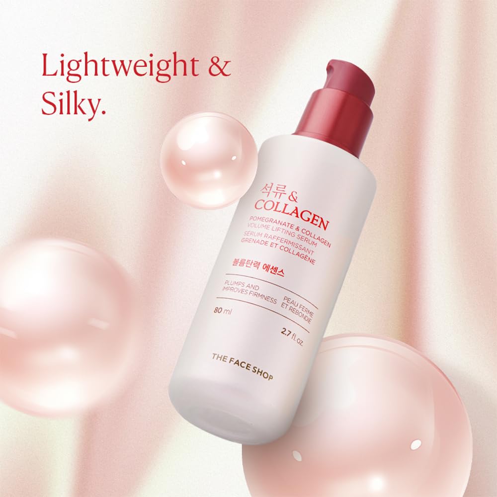 The Face Shop Pomegranate & Collagen Volume Lifting Serum - Helps Skin Look Firm & Supple - Reduces