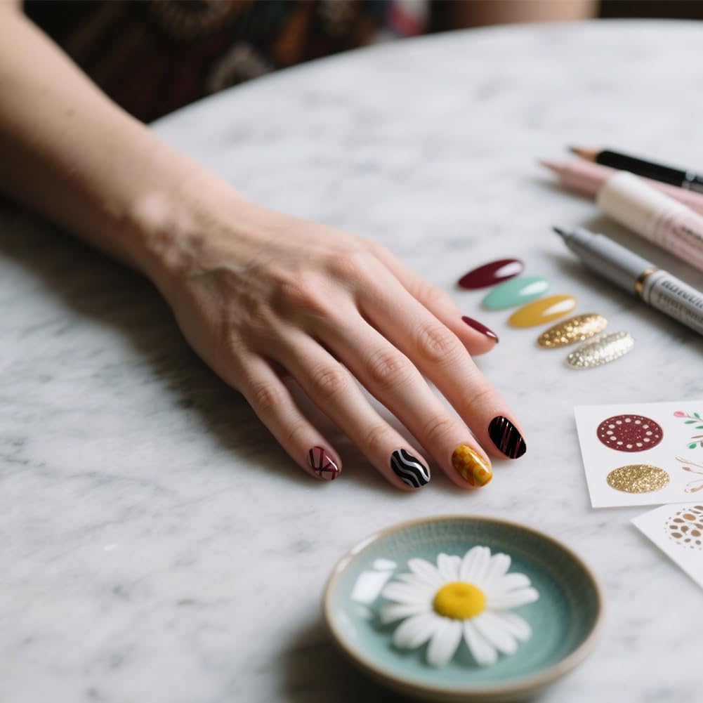 UNICRAFTALE 6Pcs Nail Stamp Plates Set Abstract Lady Face Nail Stamping Plate Boho Plant Stamp Templates Image Nail Stencils Nail Art Plates with Nail Scraper for Women DIY Nail Design Tools