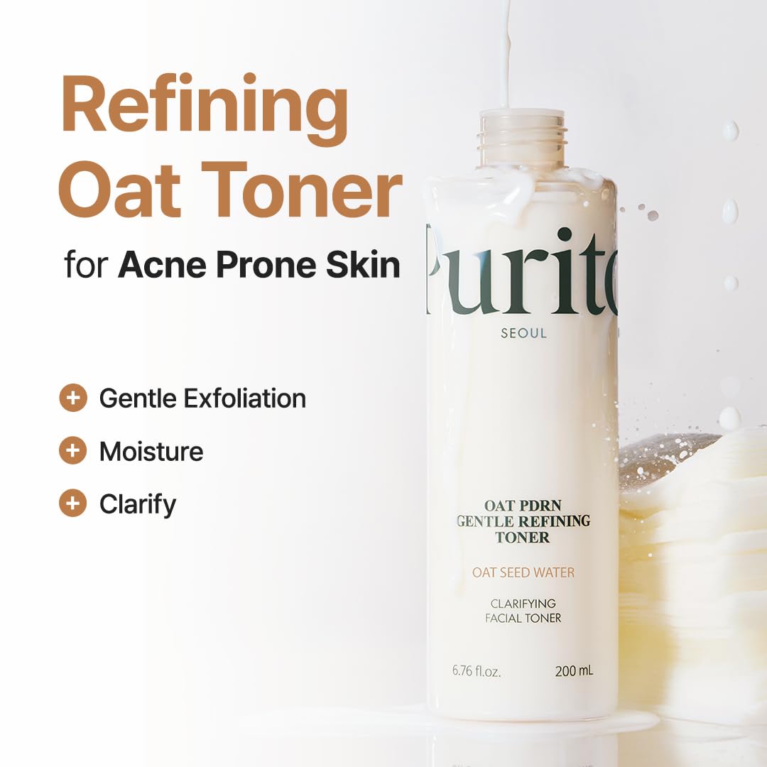 PURITO Oat PDRN Refining Toner | Exfoliating Acne Skin Facial Toner