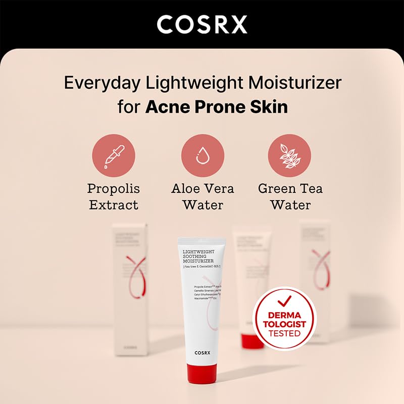 COSRX Acne Lightweight Soothing Moisturizer with Aloe Vera, 2.70 fl.oz