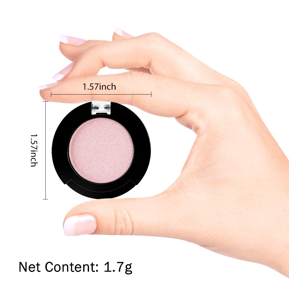 Monochrome Glitter Eyeshadow Makeup Palette, Highly Pigmented Nude Pink Eyeshadow Palette, Shimmer Pressed Powder Eye shadow Makeup, Single Vegan Eye Shadow, Daily Evening Women Girls Eyeshadow Gift9#