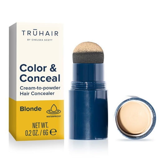 TRUHAIR Color & Conceal Waterproof Root Touch Up - Hair Cover Up for Gray Coverage and Hairline Filling - 11 Colors Available (Blonde)