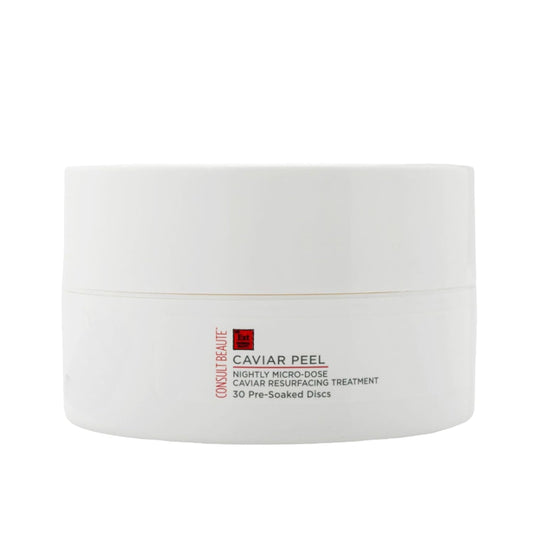 Consult Beaute CAVIAR PEEL Micro-Dose Exfoliating Detox Pads, Skin Resurfacing Treatment with Phytic Acid, Salicylic Acid for Radiance, Facial Polishes for Pores, Blemishes, Fine Lines - 30 Count