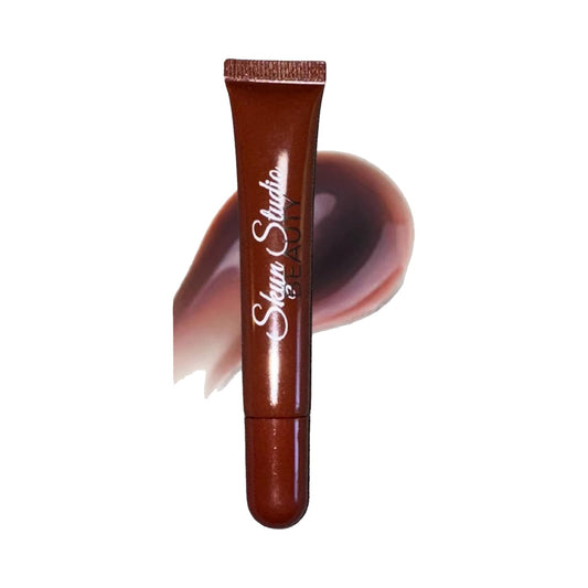 BEAUTY Pucker Up Shea Butta Glossy Lip Balm, Hydrating Lip Balm, Peptide Lip Treatment, Exfoliating Lip Balm, Lightweight, Moisturize and Tint Lip Care Products (0.4 Oz) (Brown Skin)