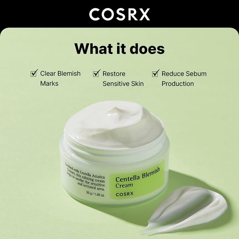 COSRX Centella Blemish Cream, 1.05 fl.oz / 30g | Centella | Korean Skin Care, Vegan, Cruelty Free
