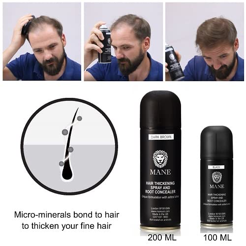MANE Hair Thickening Fiber Spray (200 ml, Auburn)