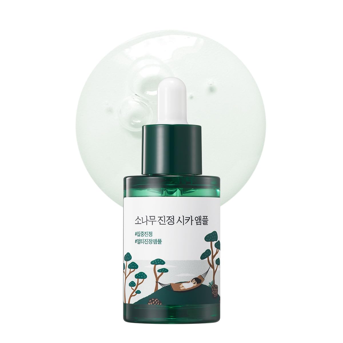 ROUND LAB Pine Calming Cica Ampoule 1.01 Fl Oz, Hydrating and Soothing Serum with Pine Cica and