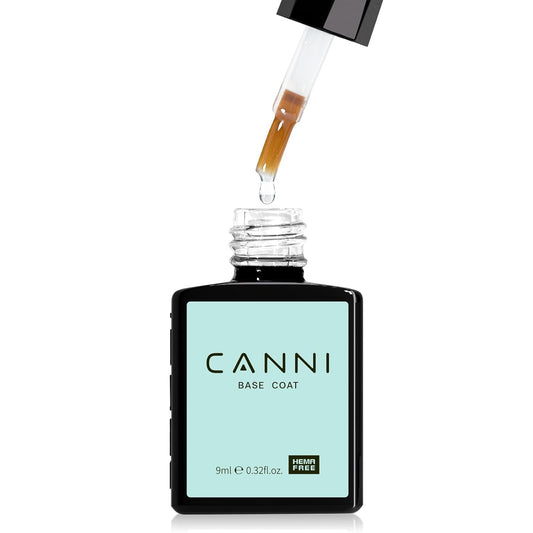 CANNI Gel Base Coat – 9ML Soak-Off UV/LED Base Gel Nail Polish, Long-Lasting Clear Layer for DIY or