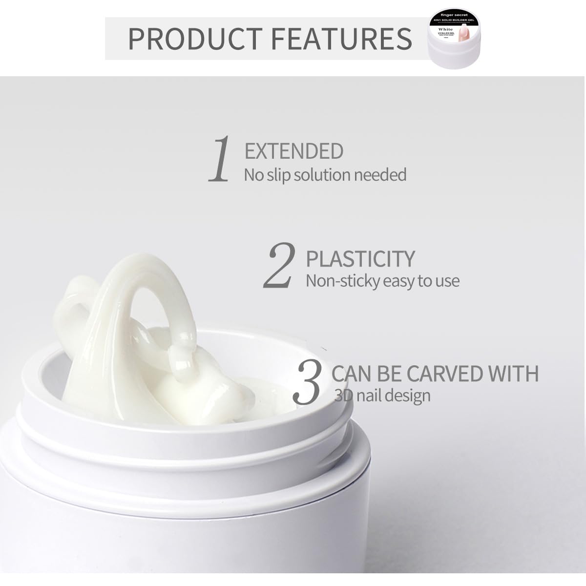 Solid Builder Gel for Nails Hard Gel 3D White Nude Pink Clear Colors for Nail Extension DIY Nail Kit 60ml