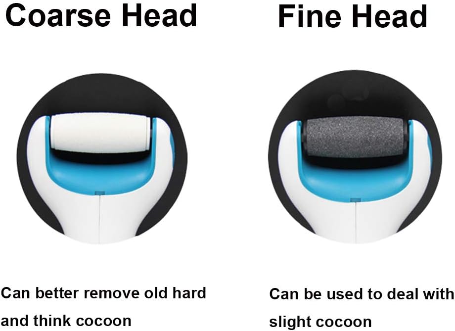 BOMPOW Foot Scrubber Electric Callus Remover Rechargeable Foot File Hard Skin Remover Pedicure Tools Electronic Callus kit for Cracked Heels and Dead Skin with 2 Roller Heads, Blue