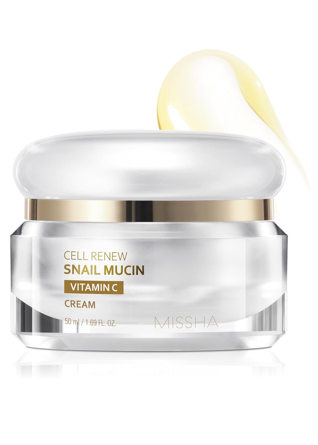MISSHA Cell Renew Snail Mucin Vitamin C Cream Korean Moisturizer 1.69 oz
