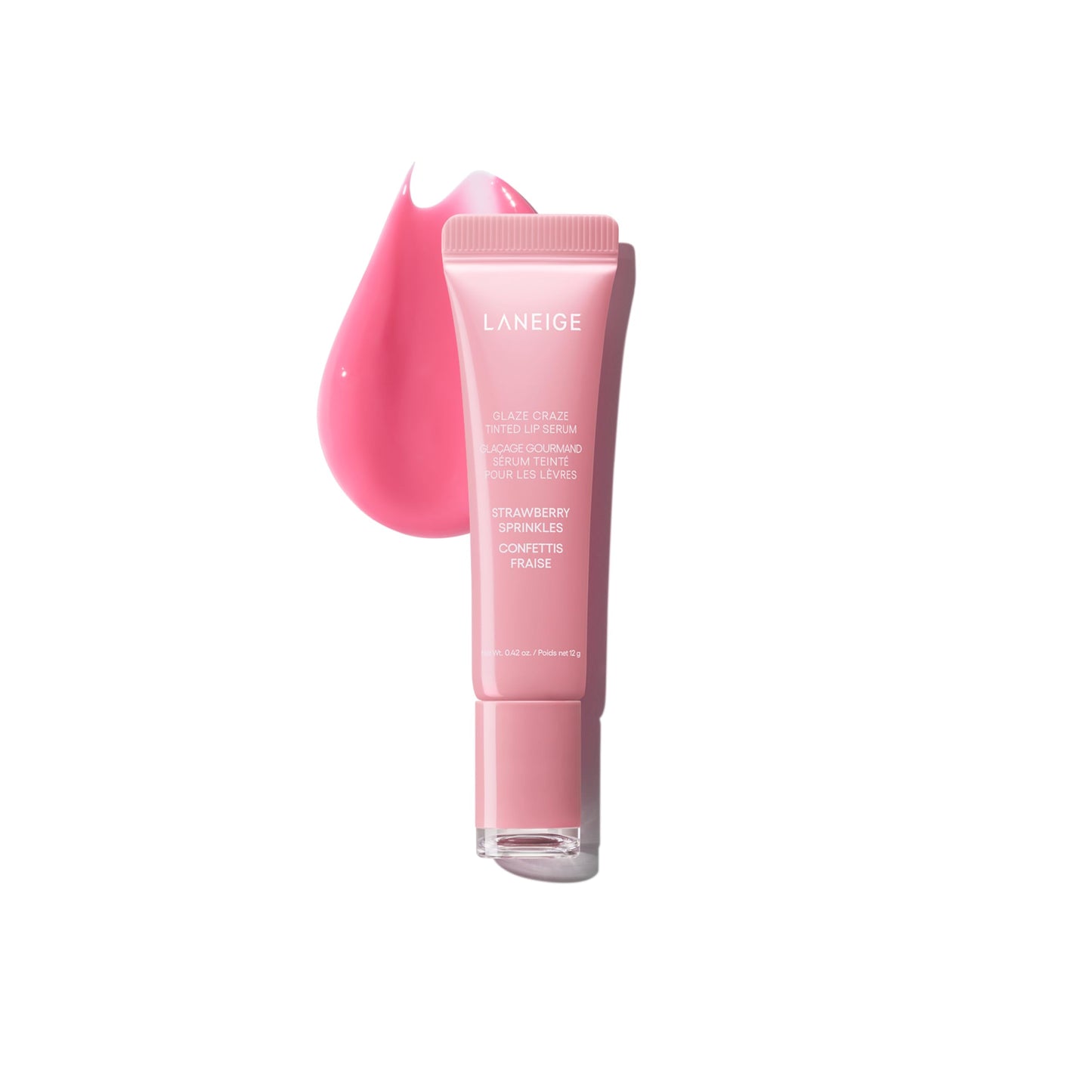 LANEIGE Glaze Craze Tinted Lip Serum, Strawberry Sprinkles: Hydrating Serum for Glossy,Nourished