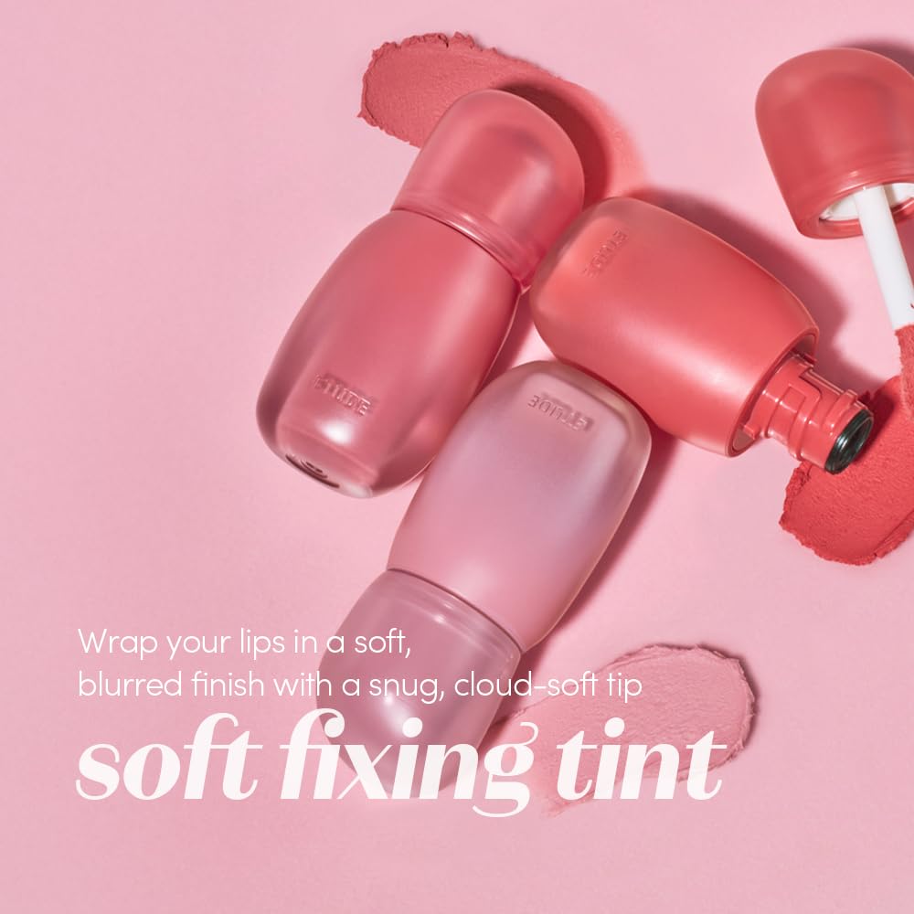 ETUDE Soft Fixing Lip Tint (Cold Ice Pink) – Blurring Matte Finish, Lightweight Creamy Texture