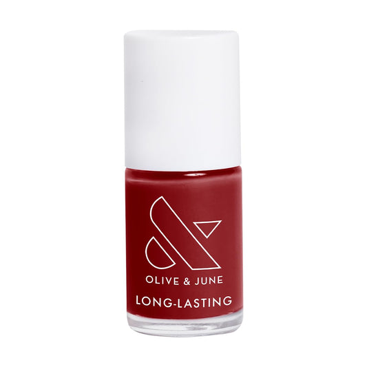 Olive & June Long Lasting Nail Polish | Plump Gel-Like Finish No Lamp Needed | Lasts up to 10 days | Salon-Quality Color at Home | 15-Free, Vegan & Cruelty-Free Chip-Resistant | Cozy Up | Brick Red