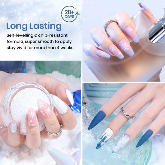 Beetles Teal Gel Nail Polish Set, Navy Blue Jewel Tone Sparkle Gel Polish