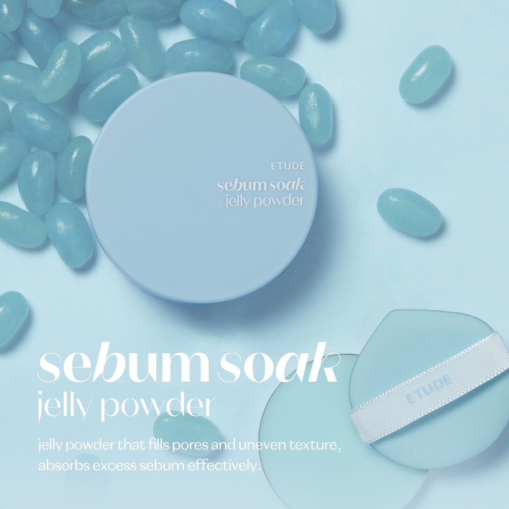 ETUDE Sebum Soak Jelly Pressed Powder makeup setting powder oil control, matte finish for oily and