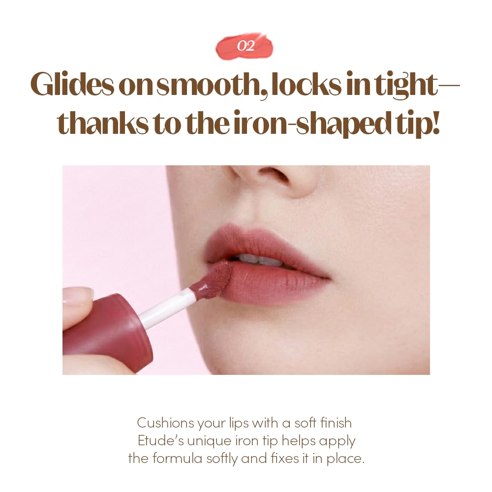 ETUDE Soft Fixing Lip Tint (Apologize to Me) – Blurring Matte Finish, Lightweight Creamy Texture
