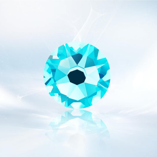 Novani Aquamarine Rhinestones 1440pcs Flat Back Round Rhinestone Style 2088 Sparkly Crystal