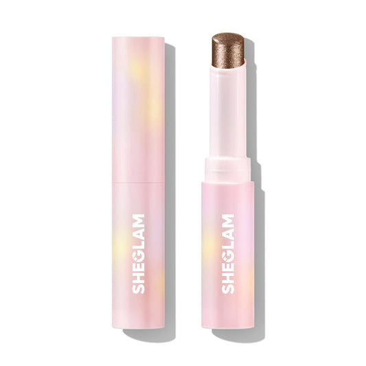 SHEGLAM Crystal Jelly Glaze Stick Eye Shadow Stick Eyeliner Brightener Pencil Crayon with Brush Easy to Blend Long Lasting Shimmer Eyeshadow-Bronze Dust