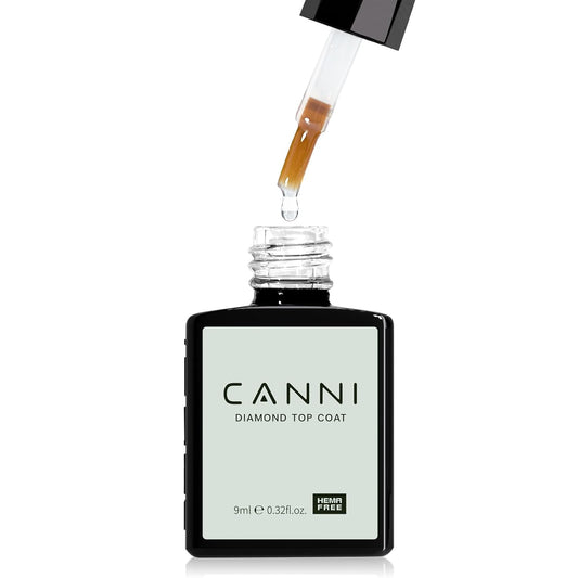 CANNI Tempered Gel Top Coat – 9ML High-Gloss Soak-Off UV/LED Nail Polish Top Layer for Long-Lasting