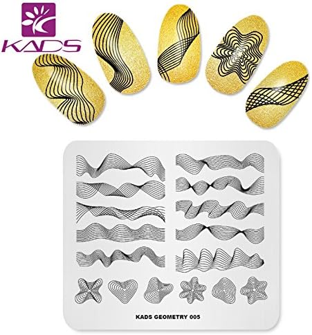 KADS 5Pcs/Set Nail Template Nail Art Template Decoration Tool Geometry Designer Style Image Plate