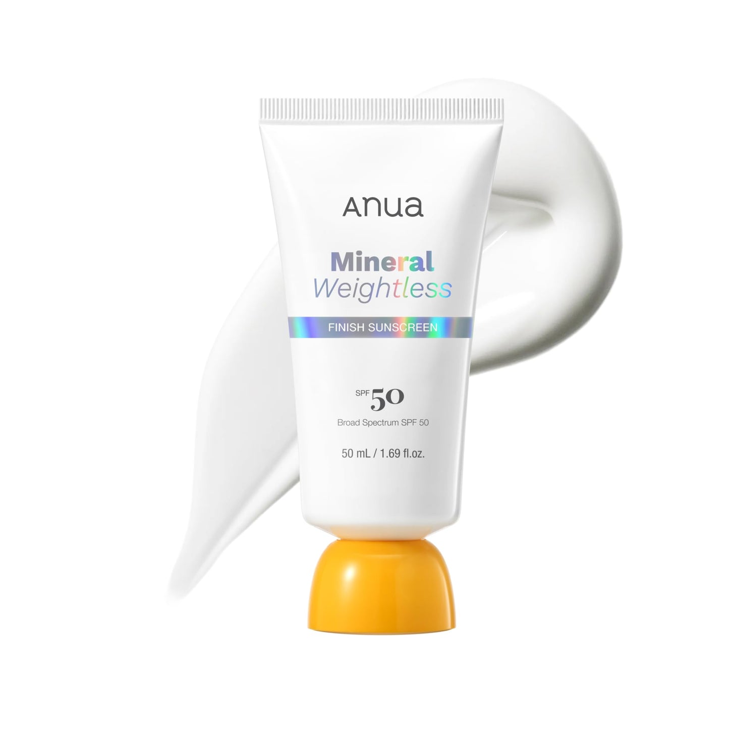 Anua Mineral Weightless Finish Sunscreen SPF 50, Broad Spectrum, Zinc-Based for Sensitive Skin
