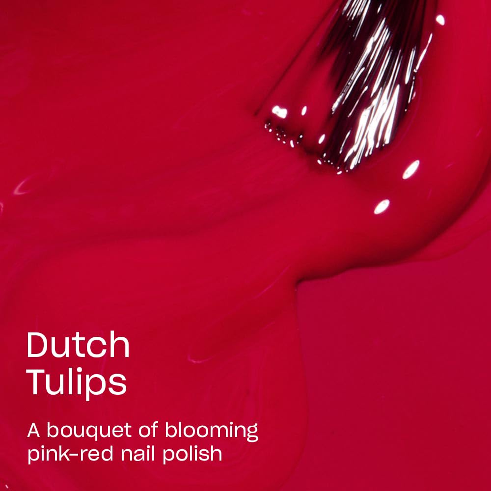 OPI Nail Lacquer Dutch Tulips | Opaque Bright Red Crème Chip Resistant Nail Polish | Fast Drying