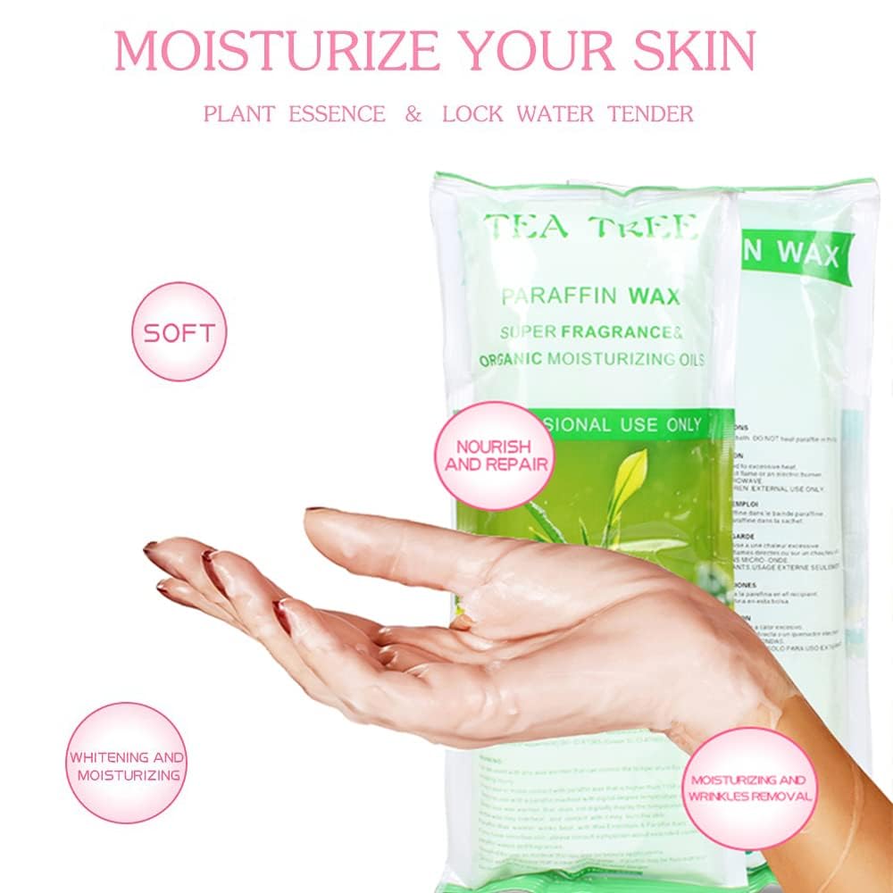 Toyar Paraffin Wax Refills, 12 Pack Tea Tree Scented Paraffin Wax Beads Blocks for Paraffin Bath, Paraffin Wax Machine Refills for Hand Feet Dry Skin,Rrelieves Muscle Fatigue, Hydration and Nourish