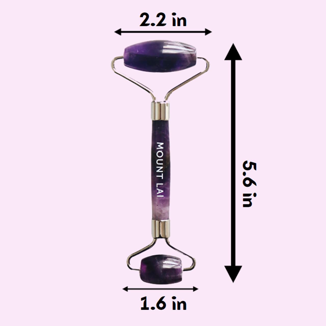 Mount Lai De-Puffing Amethyst Face Roller – The Stone of Tranquility, Facial Massager to Soothe, Calm & De-Puff Sensitive Skin, A Self-Care Ritual for Radiance