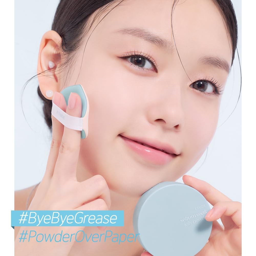 ETUDE Sebum Soak Jelly Pressed Powder makeup setting powder oil control, matte finish for oily and