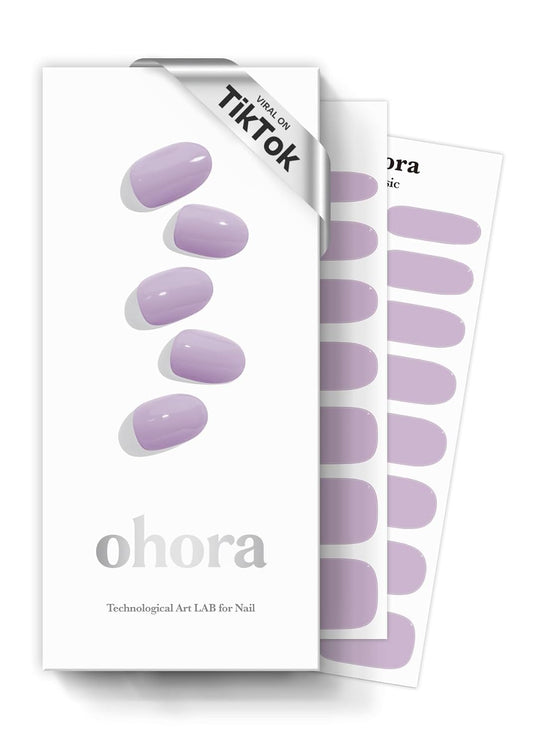 ohora Semi Cured Gel Nail Strips (N Blueberry Jam) - Purple, Solid, Works with Any UV/LED Lamps