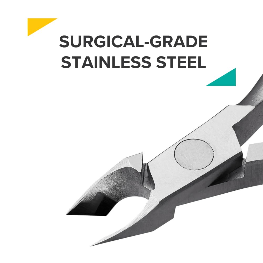 Rui Smiths Professional Cuticle Nippers | Precision Surgical-Grade Stainless Steel Cuticle Trimmer, French Handle, Single Spring, 4mm Jaw (Quarter Jaw)