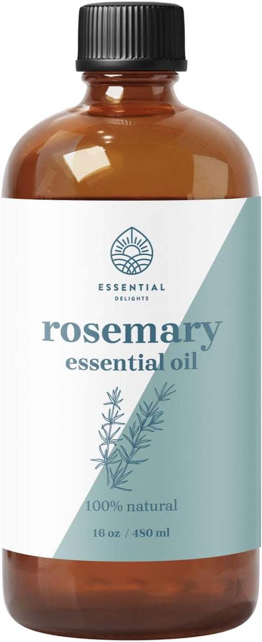 Rosemary Essential Oil by Essential Delights |Premium Grade Essential Oil | for Aromatherapy, Soaps, & Candles | Vegan & Cruelty Free (16 oz.)