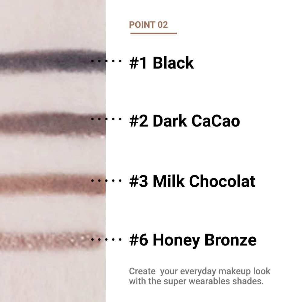 ETUDE Proof 10 Gel Pencil Liner, Eyeliner with Wearable Shades, Sharpenable Tip, Creamy Gel