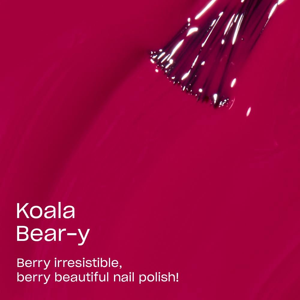 OPI Nail Lacquer Koala Bear-y | Opaque Bright Pink Crème Chip Resistant Nail Polish | Vegan, Fast