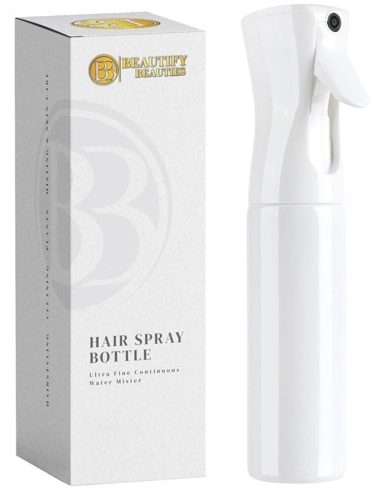 BeautifyBeauties Hair Spray Bottle – Ultra Fine Continuous Water Mister for Hairstyling, Cleaning