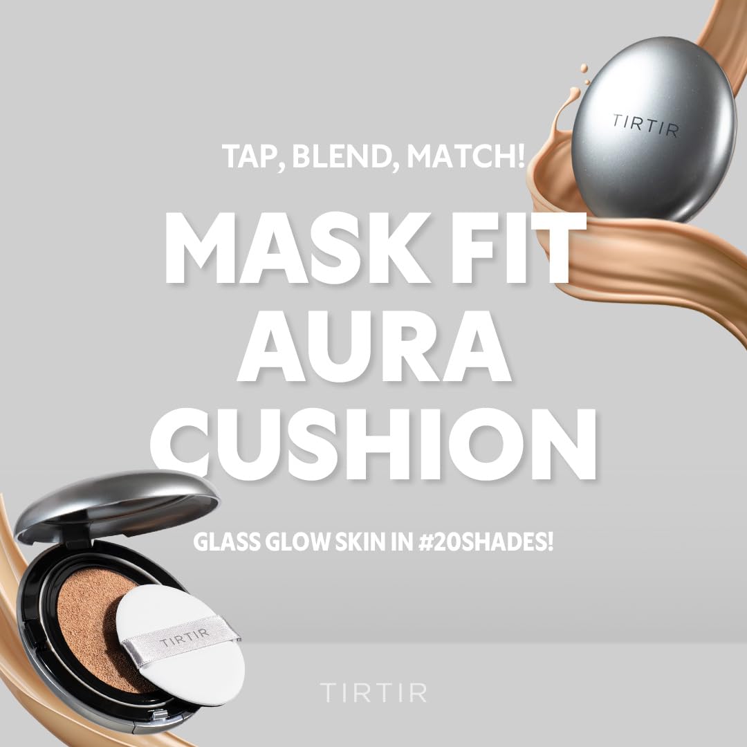 [*Mini Size*] TIRTIR Aura Glow Silver Cushion | Korean Cushion Foundation, (#27C Cool Beige, 0.15 Fl Oz)