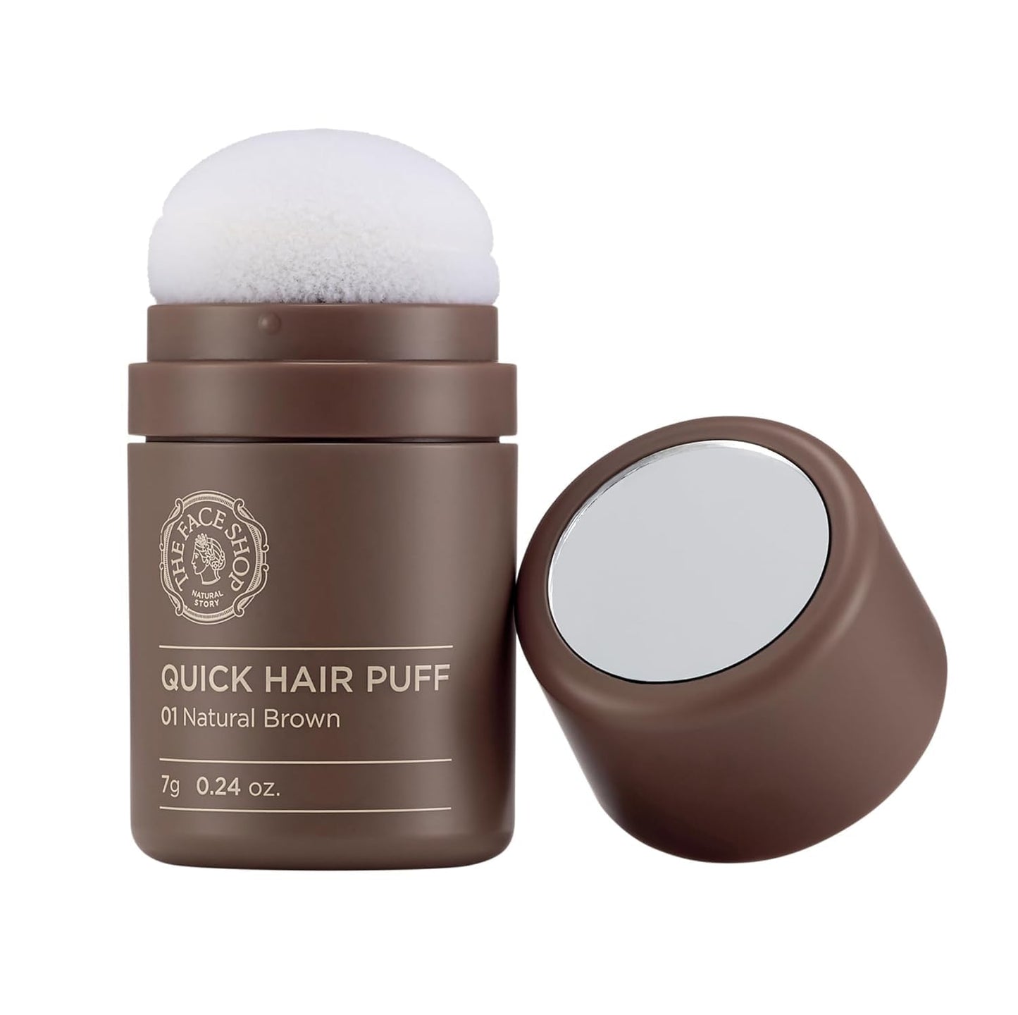 The Face Shop Quick Hair Puff - Natural Brown - Root Touch Up Hair Color, Hairline Powder Conceals