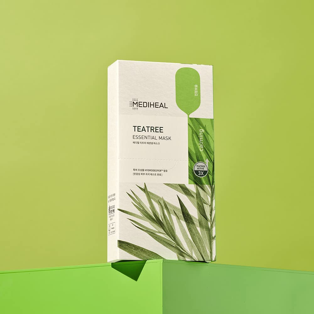 Mediheal Best Korean Sheet Mask - Tea Tree Essential Face Mask 10 Sheets For All Skin Types Korean