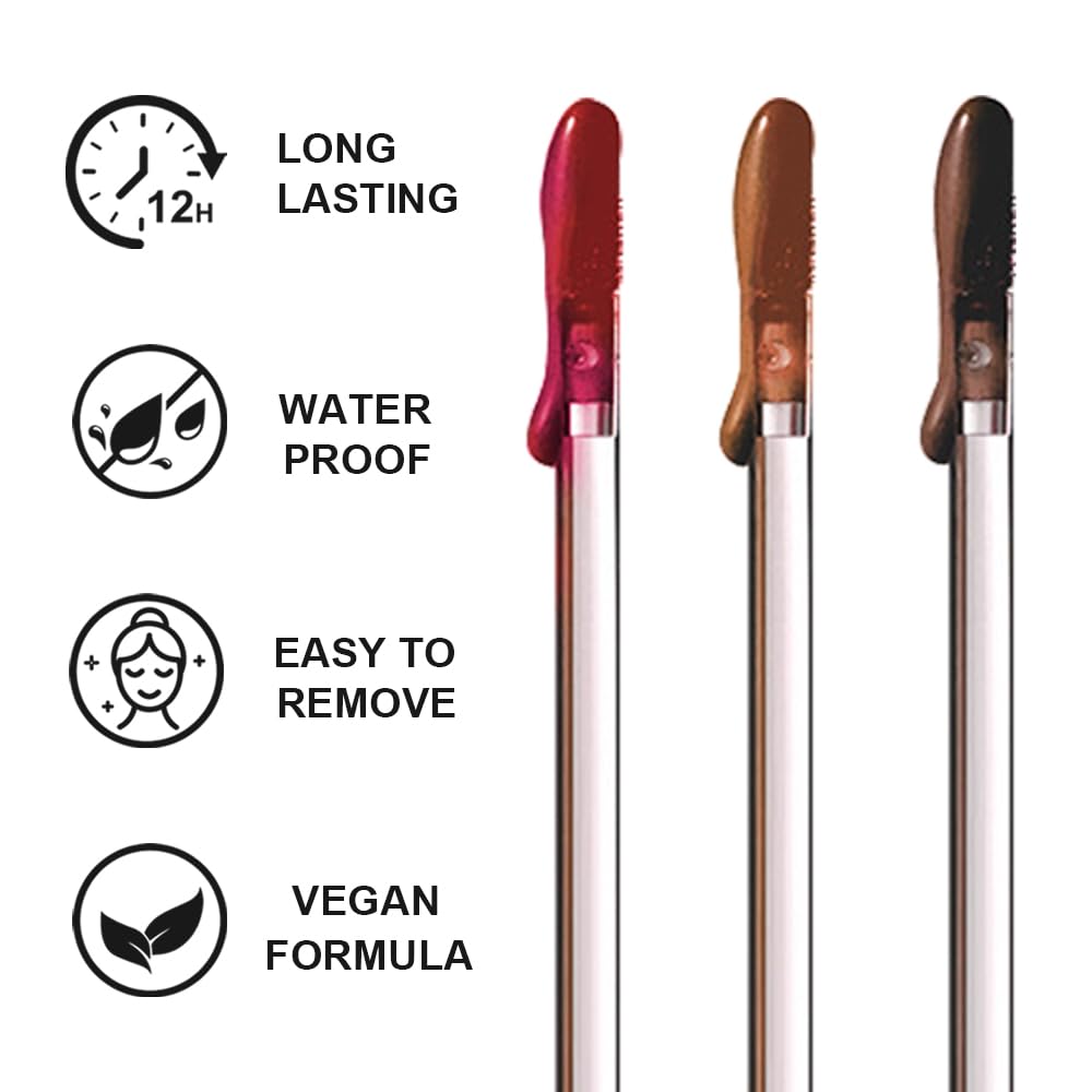 3 Colors Peel Off Lip Liner Stain with Tweezer, Long Lasting Waterproof Lip Tint Stains Makeup Set with Matte Finish for Women, Natural Look, Easy to Use, for All Skin Types (#0,1,5)