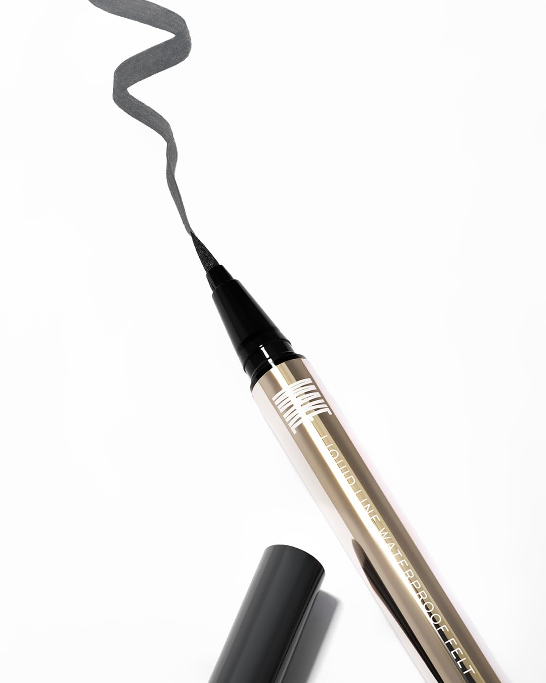 MAKE Beauty Liquid Line Waterproof Liquid Eyeliner Pen. Smudge-Proof Felt Tip for Precise Application of Lines, Wings, and Graphics. Long Lasting Eye Liner - Shade, Carbon Matter