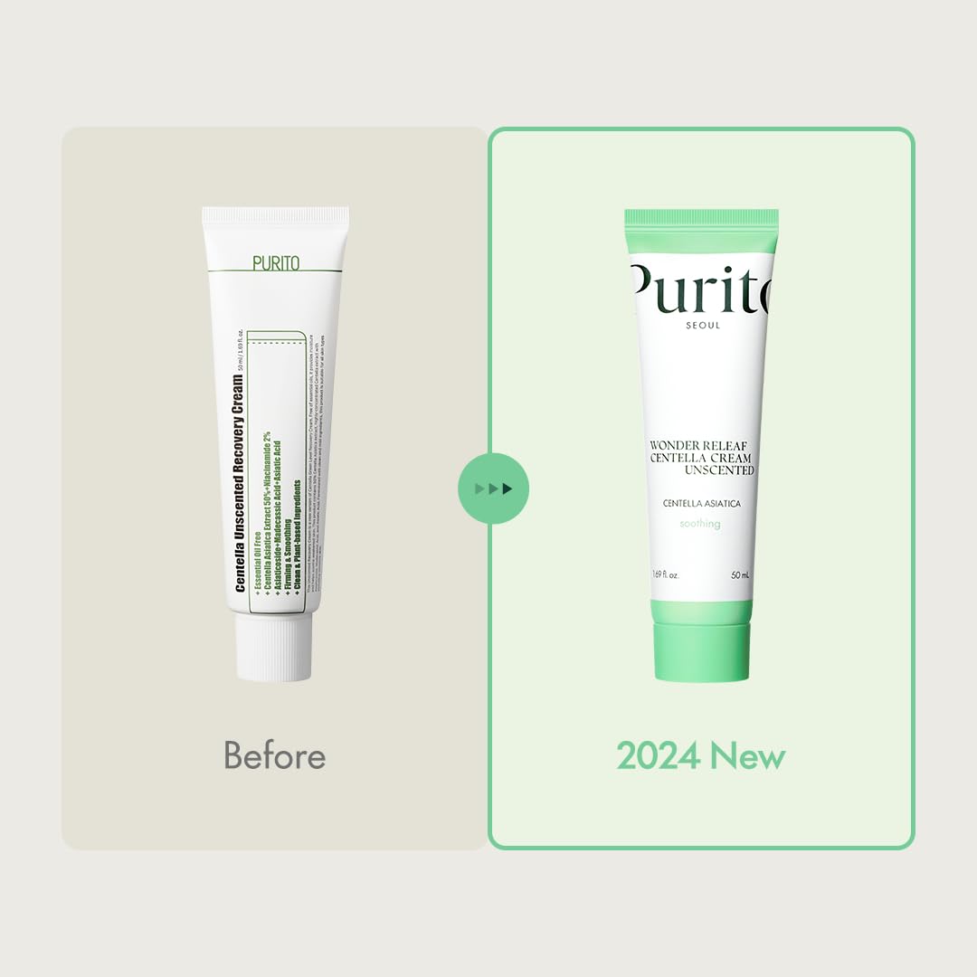 PURITO Centella Unscented Cream | Soothing Face Cream For All Skin Types