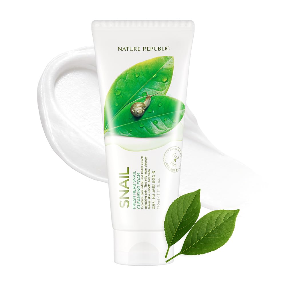 Nature Republic Fresh Herb snail cleansing foam | Hydration & Moisturizing daily Makeup Remover