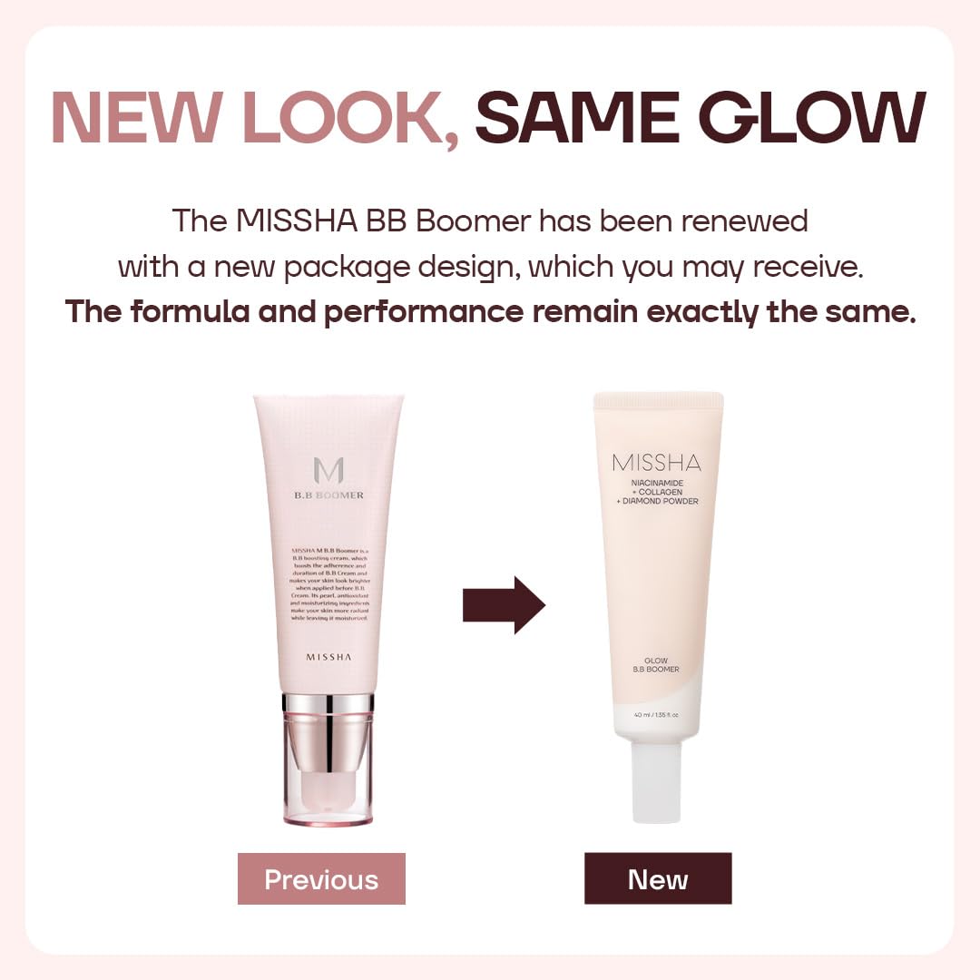 MISSHA M BB Boomer Face Primer, Korean Dewy Glow Makeup Base 1.35 oz