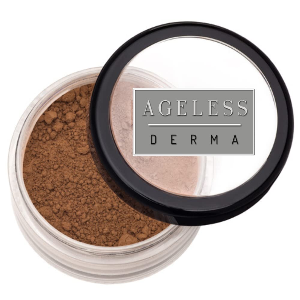 Mineral Face Powder Makeup. Natural Full Coverage Loose Foundation with Vitamin and Green Tea. Made in USA