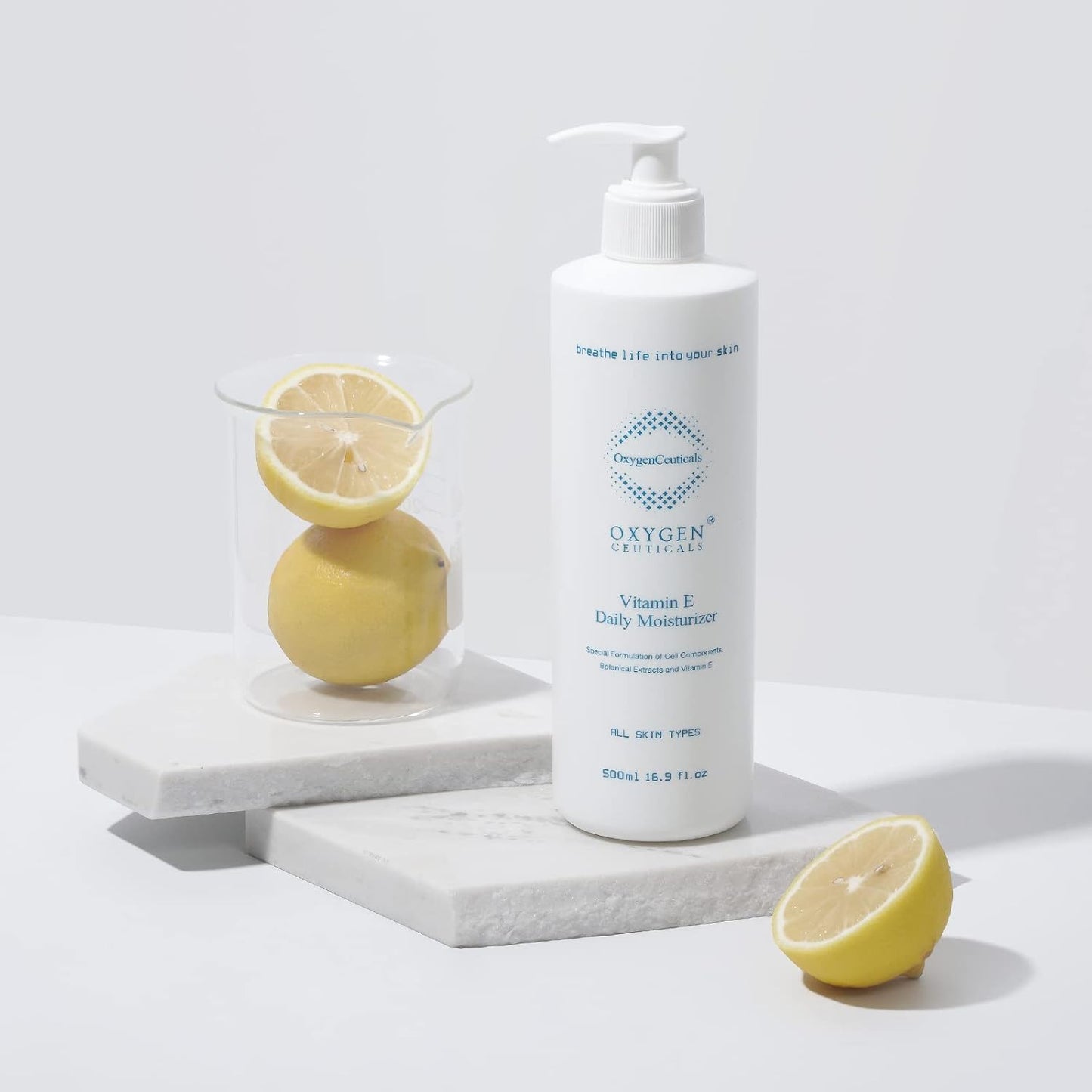 Vitamin E Daily Moisturizer – Antioxidant Cream with Vitamin E with Centella Extract, Hydrating & Balancing Lotion for Dry, Oily & Acne-Prone Skin 16.9 fl.oz (500ml)