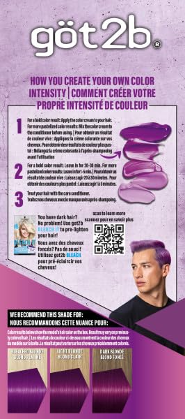 Got2b Color Remix, Customizable Semi-Permanent Hair Color, 094 Purple Punch