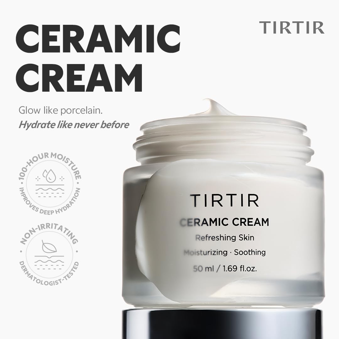 TIRTIR Natural Ceramide Cream | Deep moisturizer for Glass Skin, Polyglutamic acid, Centella